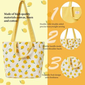Sac fourre-tout en toile de coton personnalisé, écologique, tissé, sac de rangement, impression personnalisée, multifonctionnel, double poignée, réutilisable - Product Image 3