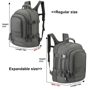 Mochila Táctica de Gran Capacidad, Color Gris, Impermeable, Anti-Robo, con Bolsa de PVC, para Senderismo, Camping y Expediciones - Product Image 4