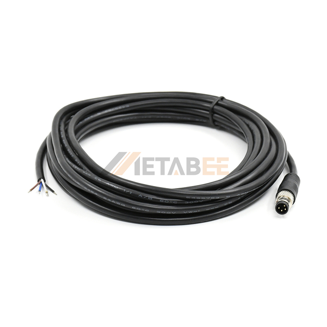 M8 4 Pin Male Straight Sensor Cable 5M 16.4ft Injection Molded Circular Connector Cord Waterproof IP67 Industrial Signal Lead