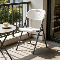 Chaise pliante moderne en plastique avec dossier, portable, pour l'intérieur et l'extérieur, idéale pour pique-niques, événements, stades et camping (vente en gros)