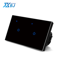 Interruptor de pared controlado por Wifi Au Usa estándar 110V 220V 1/2/3 Gang Smart Home Lighting Touch Wifi Smart Switch