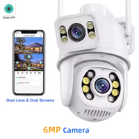 Usine d'origine suivi automatique 6Mp PTZ Wifi extérieur CCTV sécurité réseau Ptz caméra double objectif Wifi sécurité Ip Icsee Ptz caméra