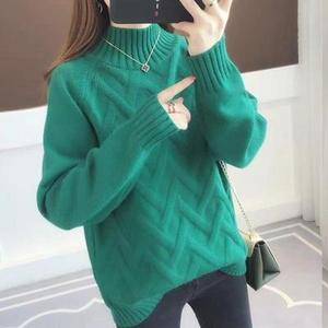 Maglione a Collo Alto da <span class=keywords><strong>Donna</strong></span>, Versione Coreana Ampia, Nuovo Stile Casual alla Moda, Top in <span class=keywords><strong>Maglia</strong></span> - Product Image 4