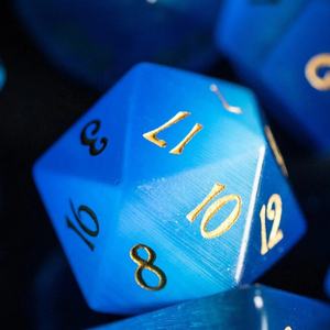 定制骰子天然宝石雕刻 DND 手工石多面体骰子套装蓝猫眼促销礼品游戏玩具 - Product Image 4