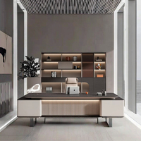Bureau de bureau moderne haut de gamme pour président/directeur grande table de patron de luxe pour la conception convertible respectueuse de l'environnement