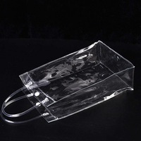 Sac à main en PVC transparent réutilisable bon marché personnalisé Sacs fourre-tout transparents pour les courses de cadeaux de plage avec poignée