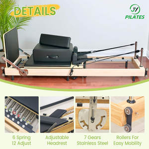 Yüksek kalite sıcak satış katlanabilir <span class=keywords><strong>Pilates</strong></span> Reformers ahşap vücut ve stüdyo kullanımı için spor salonu ve ev Fitness aleti - Product Image 2