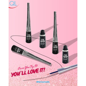 QL อายไลเนอร์กลิตเตอร์สีดำ ปากกาเขียนขอบตาแบบกันน้ำที่ได้รับการรับรองฮาลาล ให้สีดำเข้มข้นพร้อมประกายกลิตเตอร์ - Product Image 2
