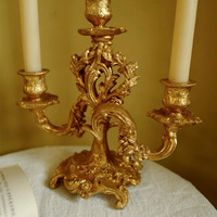 Chandelier doré vintage de style baroque français, pièce décorative pour tables à manger de style européen, célébrations de mariage, dîners