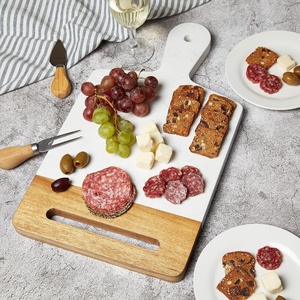 2025 새로운 친환경 럭셔리 2 in 1 대리석 & 아카시아 나무 서빙 보드 & 요리책 홀더 & chercuterie 플래터 - Product Image 5
