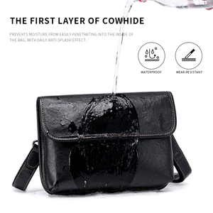 पुरुषों की वास्तविक चमड़े की लक्जरी उच्च गुणवत्ता वाले कंधे की थैली एकल कंधे का क्रॉसबॉडी स्लिंग मैसेंजर बैग स्लिट वाटरप्रूफ लाइटवेट - Product Image 4