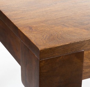 Table à manger rectangulaire classique traditionnelle en bois de manguier massif 6 places - Meubles de salle à manger - Product Image 4