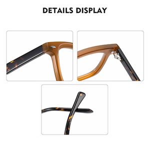 Retro Acetate <strong>Glasses</strong> Transparent Grey Optical <strong>Glasses</strong> Frame for Unisex <strong>Korean</strong> Style Unisex Eyewear Hot Eyeglasses Frame - Product Image 4