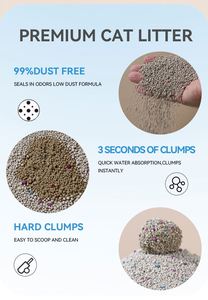 Échantillon Gratuit – Litière pour Chat Sphérique Écologique à Agglomération Rapide, Faible Poussière, 99% Gris Clair, Hautement Adsorbante, à base de Bentonite de Sodium, 5L - Product Image 5