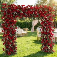 Arche de fleurs vertes artisanales pour l'entrée de mariage, EG-FA117, en verdure naturelle au toucher réel, pour cérémonie de mariage