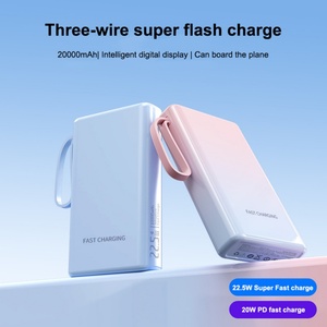 Batería Externa al por Mayor con Cables, de Gran Capacidad (10000mAh, 20000mAh) y Carga Rápida de 22.5W, en Colores Degradados - Product Image 4