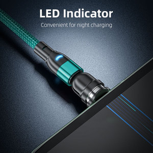 Bán buôn L Hình dạng & thẳng 3A USB Cáp dữ liệu 540 độ xoay sạc từ tính 3 trong 1 nhanh chóng sạc Cáp USB cho điện thoại - Product Image 3