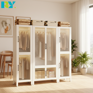 Armario de Acero Moderno Independiente al por Mayor, Almacenamiento DIY, Antipolvo de PP, Duradero, Gran Capacidad, Fácil Montaje, Muebles de Dormitorio - Product Image 3
