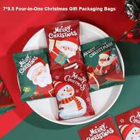Sacs en film d'aluminium pour bonbons de Noël, sacs à fermeture thermique personnalisés, pochettes plates en PE imprimées, emballage de collations de vacances, biscuits, nougat, cookies