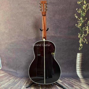 Custom 5A Full Cedar <strong>Wood</strong> OOO45 Mold Abalone <strong>Inlaid</strong> with Black Fingerboard and SOLID ROSEWOOD BACK SIDE Acoustic Guitar - Product Image 5