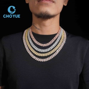 ลดราคาพิเศษ สร้อยคอเงินแท้ S925 ขนาด 10 มม. 3 แถว แบบ Cuban Link ประดับเพชรโมอิสซาไนต์ สไตล์ฮิปฮอป เครื่องประดับคุณภาพสูง สร้อยคอผู้ชาย ผ่านการทดสอบเพชร GRA - Product Image 4