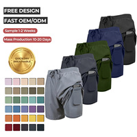 Shorts de course 2-en-1 personnalisés OEM pour hommes, séchage rapide, respirants, avec poche pour téléphone, shorts de sport compressifs