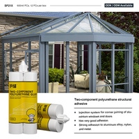 Adhesivo de Poliuretano de Doble Componente para Ventanas y Puertas de Aleación de Aluminio, Color Blanco, para Conexión de Esquinas de Acero Inoxidable