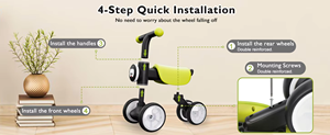 Vélo d'équilibre pour tout-petits avec roues lumineuses colorées, pour garçons et filles de 12 à 24 mois, cadeau de 1er <span class=keywords><strong>anniversaire</strong></span> avec musique douce et sons d'animaux mignons - Product Image 4