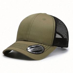 Wholesale Custom High Quality Plain Classic 6 Panels Trucker <b>Hat</b> Unisex Snap Back Mesh Business Common Custom Logo - Product Image 3