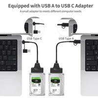 Câble adaptateur USB 3.0/USB-C vers SATA 22 broches pour ordinateur portable HDD/SSD de 2.5 pouces, longueur du câble: 25cm