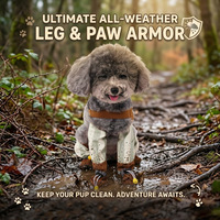 Pantalon de protection imperméable et anti-poussière en polyester solide pour chien, avec bretelles et protections antidérapantes pour les pattes, idéal pour la marche sous la pluie