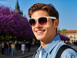 Occhiali di Traduzione AI GY500 Traduzione in Tempo Reale 100+ Lingue Musica Chiamate Montatura in Acciaio Inox Dorato Molla in Metallo <span class=keywords><strong>AR</strong></span> - Product Image 5