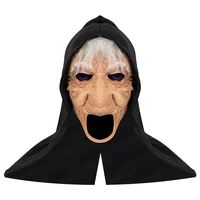 Masque d'Halloween en plastique, couvre-chef effrayant de sorcière, capuche, thème fantastique et science-fiction, accessoire de film et de télévision, réaliste, pour performance de vendeur de rue