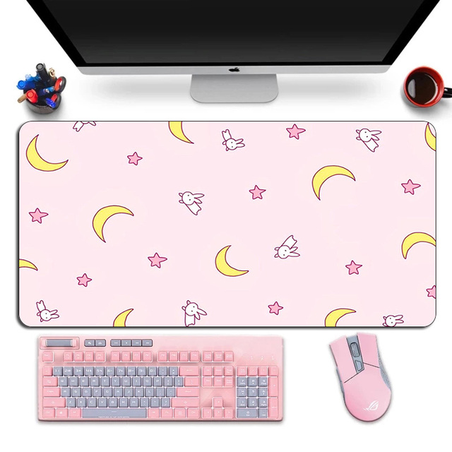 MG MP-06 Large Pink Waterproof Gaming Mousepad with Wrist Rest Cute Kawaii 600x350mm Rubber Laptop Desk Mat Private Mold Stock