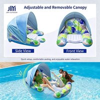Fauteuil flottant gonflable en PVC écologique avec auvent pour piscine, pour enfants et adultes, imperméable, bleu et rouge, avec logo personnalisé, vente en gros