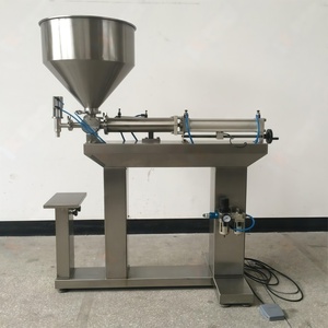 Machine de remplissage de pâte de tomate avec <span class=keywords><strong>pompe</strong></span> à piston pour sauce, remplisseuse semi-automatique pour bouteilles et bocaux à haute viscosité - Product Image 1