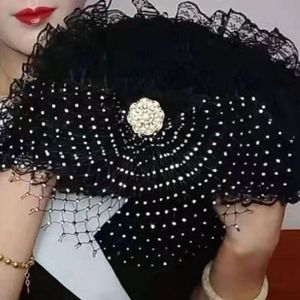 Pañuelos y Bufandas Europeos de Diseño 2023, Nuevo Pañuelo Musulmán para Mujer con Estrella, Pañuelo Cuadrado Simple con Incrustaciones de Diamantes, Sombrero Vintage - Product Image 4