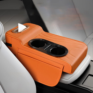 Accessori per Interni Auto di Alta Qualità, Bracciolo Centrale di Lusso a Doppio Strato con Cuscino e Portabicchieri in Pelle - Product Image 3