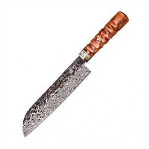 KEENHOPE 7-Inch 89-Layers Damascus Steel Cleaver Knife VG10 Brass <b>Abalone</b> <b>Shell</b> Laser Sharp Japanese USA Desert Ironwood Right - Product Image 4