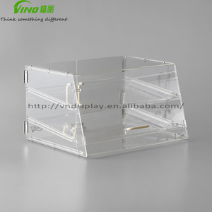 Vino Vn20220318-1 Vitrina de Acrílico Pulido Impermeable para Pastelería con Puertas Traseras/Traseras de Vidrio, 2 Bandejas, 21" x 17" x - Product Image 4