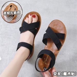 Factory Wholesale Cheap Beef Sandals Flat Student Roman Beach Shoes Soft Soled One-line Women's - Product Image 5