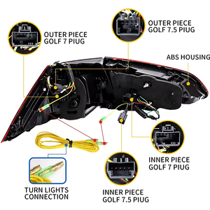 Ensemble de feux arrière LED TYPY pour VW Volkswagen <span class=keywords><strong>Golf</strong></span> MK7 Golf7.5 TSI TDI 2013-2019, feux arrière séquentiels, clignotants 2013-2020 - Product Image 5
