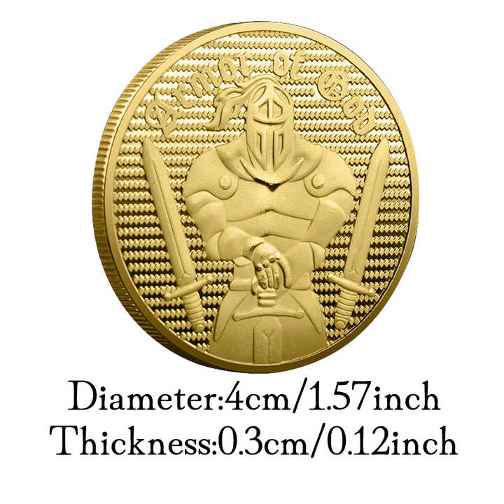 Тэмплиер, рыцари, Доспехи Бога, металлическая монета, поделка, Позолоченная серебряная стерео Камея, цветная медаль для коллекционной коллекции монет