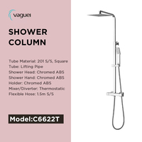 Colonne de douche thermostatique en acier inoxydable classique, anti-rouille, réglable, excellent rapport qualité-prix