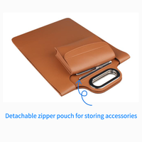 Housse pour ordinateur portable en cuir PU 16 pouces avec support de charge sans fil intégré, tapis de souris, sac de charge multi-appareils