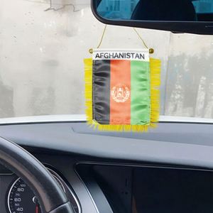 Bandera de satén personalizada de AFGANISTÁN, mini bandera para coche con borlas amarillas - Product Image 2