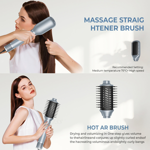 Sèche-cheveux ionique haute vitesse 5-en-1 multi-usages pour salon, brosse lissante, peigne, fer à boucler, outils de coiffure - Product Image 4