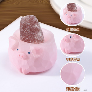 Yu Mo PeppaPig คริสตัลรูปหมูทำจากเรซินประดับโต๊ะของขวัญสำหรับตกแต่งบ้านสำนักงาน - Product Image 1