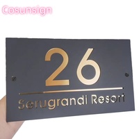 Plaque de porte moderne Cosun en métal creux pour maison, appartement, hôtel – Numéro de chambre et signalétique