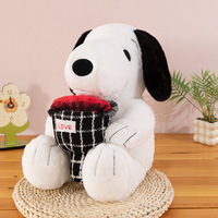 Vente en gros de jouets en peluche romantiques et mignons pour chiens, animaux en peluche, personnages de dessins animés, cadeaux en peluche pour filles pour la Saint-Valentin